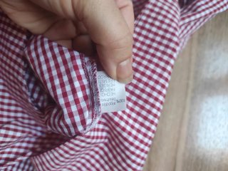 Vestido cuadros vichy rojo blanco algodón