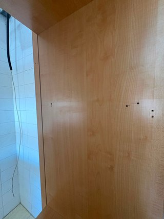 Mueble de cocina alto beige y madera