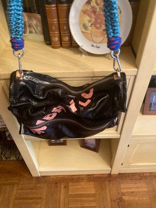 Bimba y Lola Bolso Negro Rosa Auténtico