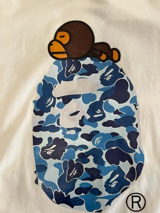 Camiseta Bape Azul y Blanca