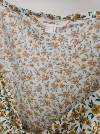 Vestido Springfield flores amarillas Talla M
