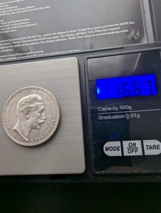 Alemania 3 marcos 1909 Prusia plata