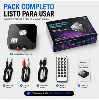 Receptor Bluetooth LOOCID 5.3 RCA AUX Jack 3.5mm