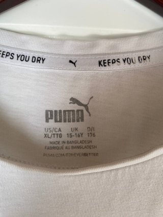 Camiseta Puma Talla S (Youth XL) Blanca