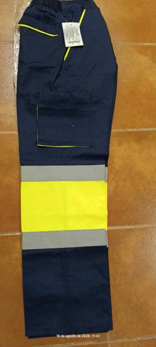 Pantalón de trabajo Worko azul y amarillo