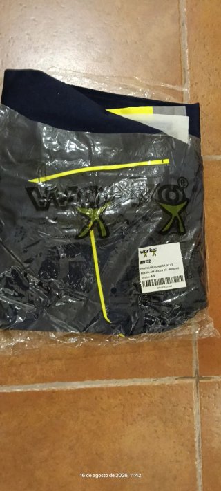 Pantalón de trabajo Worko azul y amarillo