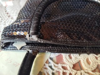 Bolso lentejuelas negro y plateado