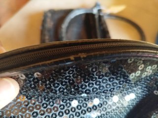 Bolso lentejuelas negro y plateado