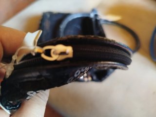 Bolso lentejuelas negro y plateado