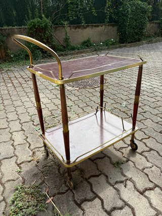 Mesa camarera vintage madera y metal
