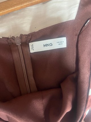 Mono Mango Lunares Marrón Satinado Talla M