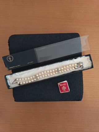 Pulsera Majorica Perlas Doble Hilo Plata