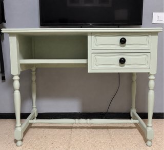 Mesa tocador verde madera