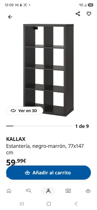 Estantería modular negra con cajones