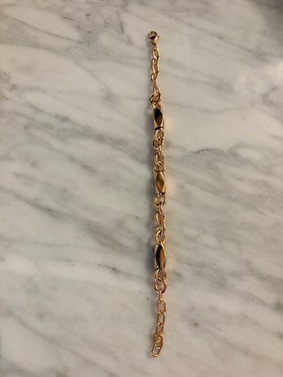 Pulsera dorada eslabones ovalados chapado oro 18k