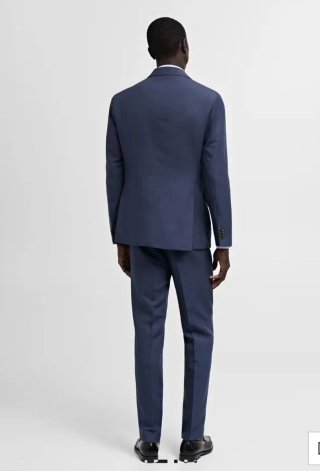 Traje Slim Fit Mango. Azul. Americana Talla 46