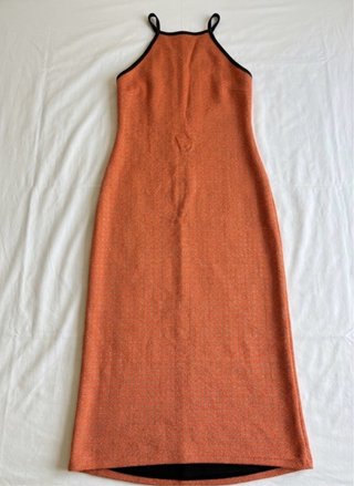 Vestido Zara Naranja y Negro