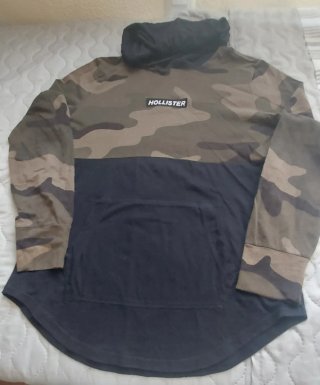 Sudadera Hollister Camuflaje Negra y Verde