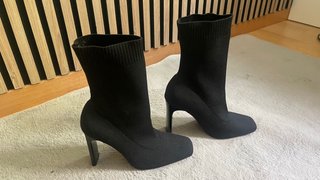 Botín Zara Tacón 10cm Tela Elástica Talla 37