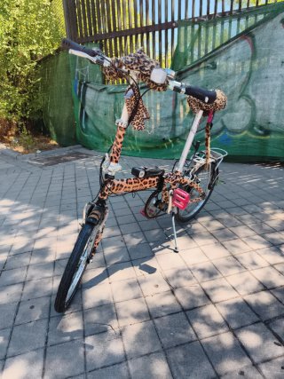 Bicicleta plegable personalizada leopardo