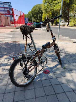 Bicicleta plegable personalizada leopardo