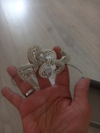 Tiara Novia Plata y Blanco