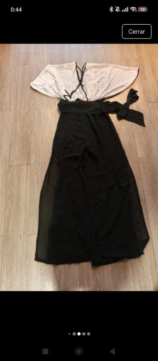 Mono pantalón palazzo blanco y negro T.XL