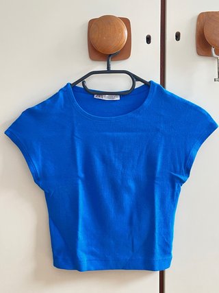 Camiseta Zara azul talla XS