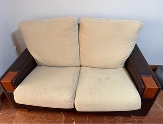 Due divani a 2 posti beige e marrone