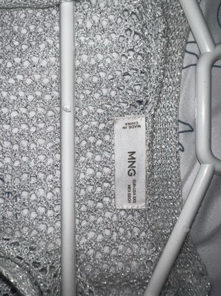 Chaleco largo plateado Mango Talla XXS