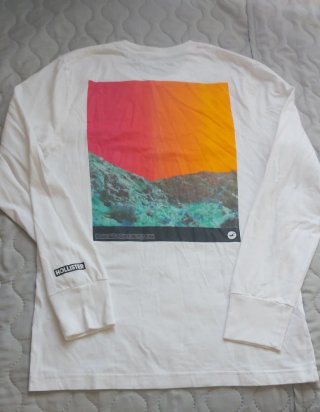 Camiseta Hollister Blanca Manga Larga Talla S