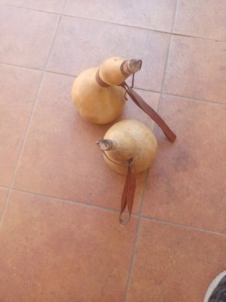 2 Calabazas con Correa para colgar y beber