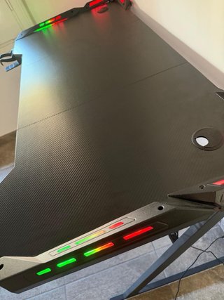 Mesa Gamer Negra con Luces LED
