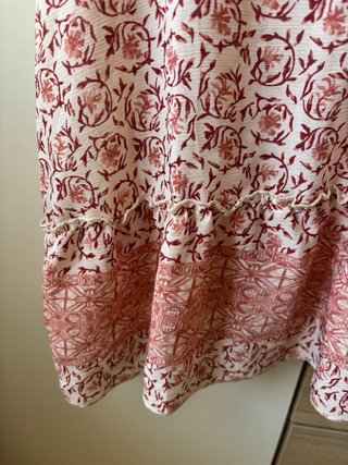 Blusa tirantes boho floral rosa y blanca