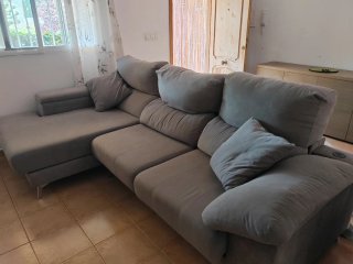 Sofá Chaiselongue Gris Tela