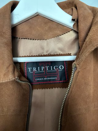 Chaqueta de cuero marrón TRIPTICO