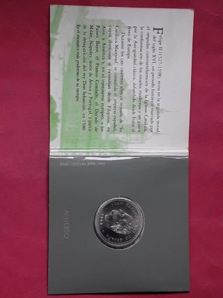 2000 PESETAS PLATA 1998 FELIPE II. CARTERA FNMT