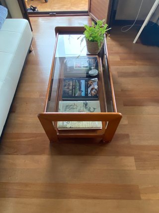 Mesa de centro madera y cristal