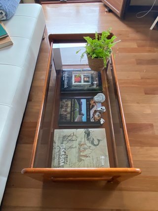 Mesa de centro madera y cristal