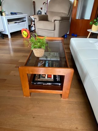 Mesa de centro madera y cristal