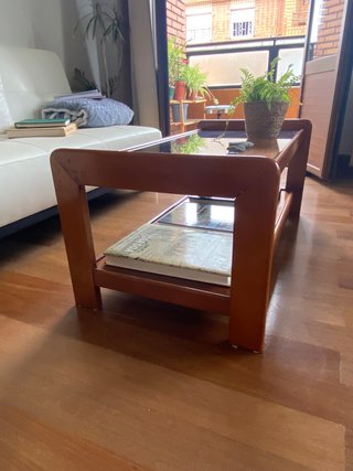 Mesa de centro madera y cristal