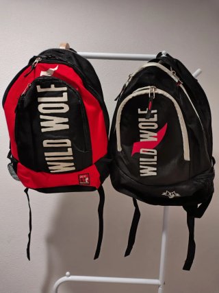 Lote de mochilas y bolsa rojo