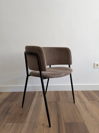 Juego de 4 sillas comedor Y Mesa redonda cristal