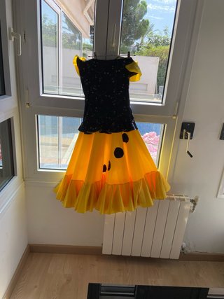 258 Falda flamenca vaquera negra y amarilla