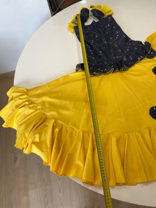 258 Falda flamenca vaquera negra y amarilla