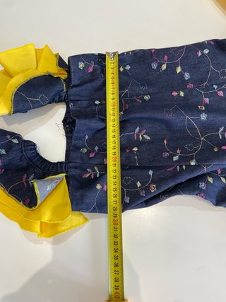 258 Falda flamenca vaquera negra y amarilla