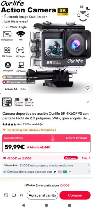 Cámara Deportiva NK Full HD 1080P
