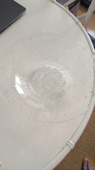 Frutero de cristal con dibujos