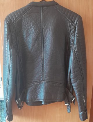 Chaqueta cuero Mango marrón