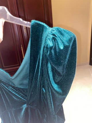 Vestido Terciopelo Verde Oscuro